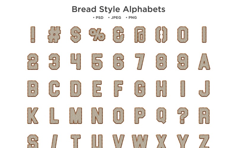 Bread Style Alphabet, Abc Typography Illustration