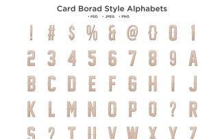 Card Board Style Alphabet, Abc Typography
