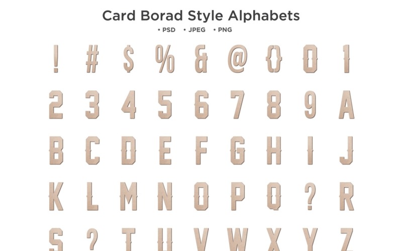 Card Board Style Alphabet, Abc Typography Illustration