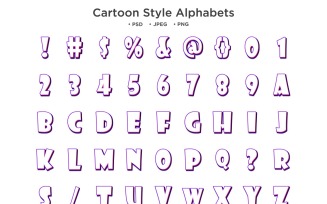 Cartoon Style Alphabet, Abc Typography
