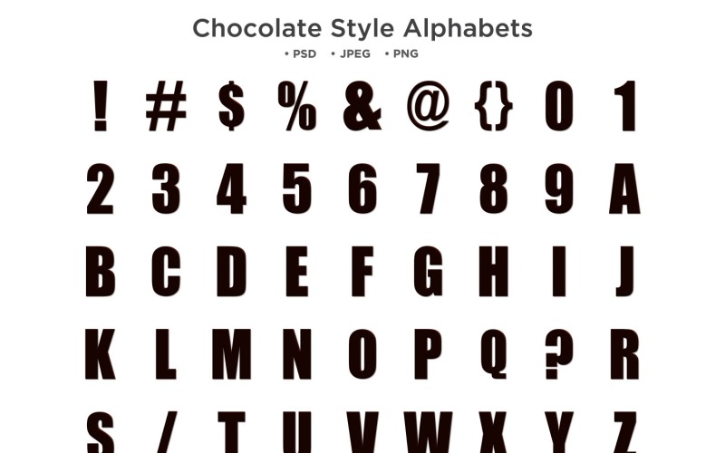Chocolate Style Alphabet, Abc Typography Illustration