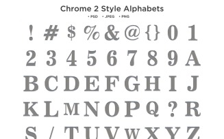 Chrome Style Alphabet, Abc Typography