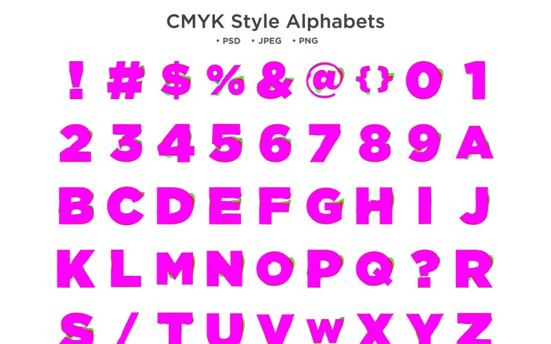 CMYK Style Alphabet, Abc Typography Illustration