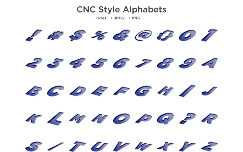 CNC Style Alphabet, Abc Typography Illustration
