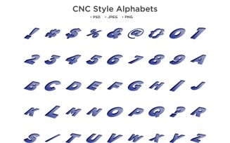 CNC Style Alphabet, Abc Typography
