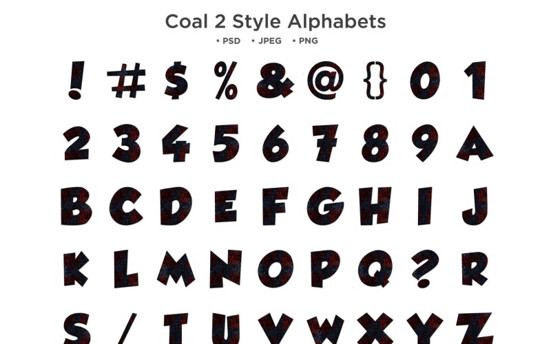 Coal 2 Style Alphabet, Abc Typography Illustration