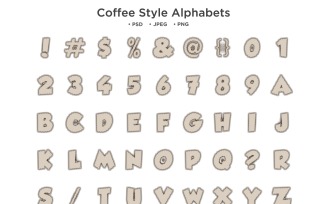 Coffee Style Alphabet, Abc Typography