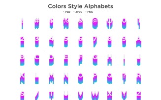 Colors Style Alphabet, Abc Typography