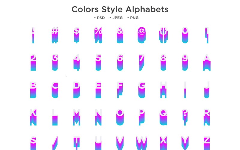 Colors Style Alphabet, Abc Typography Illustration
