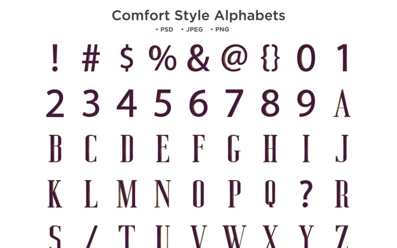 Comfort Style Alphabet, Abc Typography Illustration