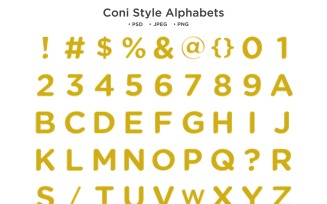 Coni Style Alphabet, Abc Typography