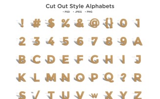 Cut Out Style Alphabet, Abc Typography