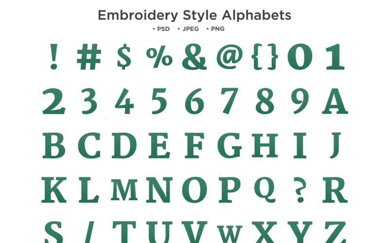 Embroidery Style Alphabet, Abc Typography Illustration
