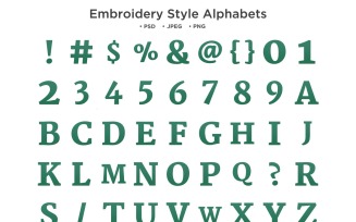 Embroidery Style Alphabet, Abc Typography