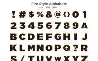 Fire Style Alphabet, Abc Typography