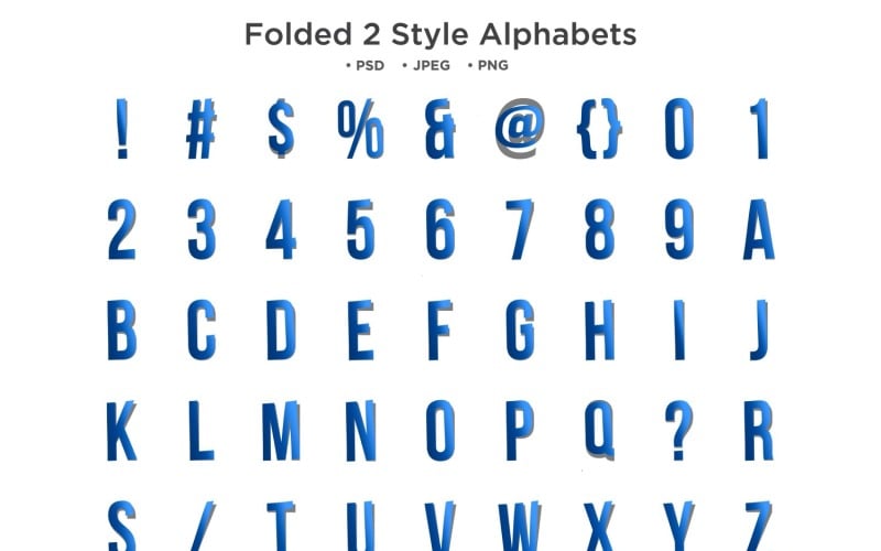 Folded 2 Style Alphabet, Abc Typography Illustration
