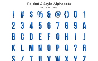 Folded 2 Style Alphabet, Abc Typography
