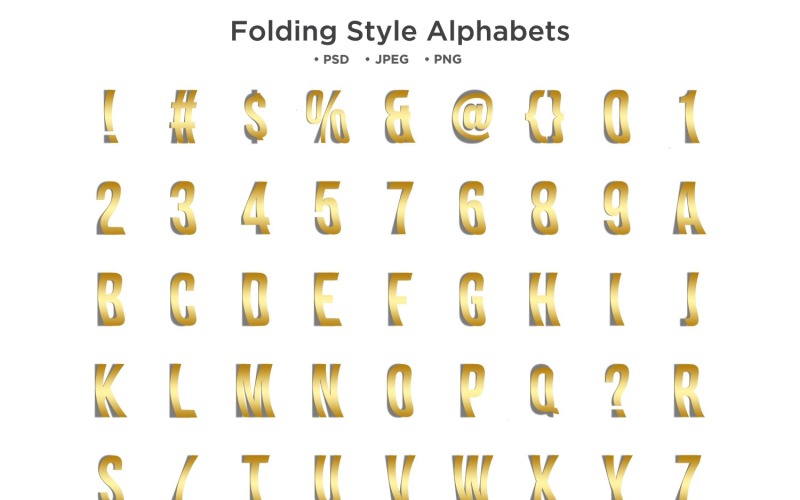 Folding Style Alphabet, Abc Typography Illustration