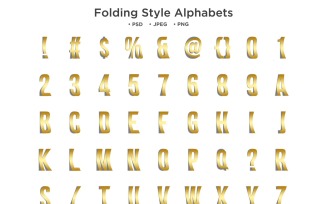 Folding Style Alphabet, Abc Typography
