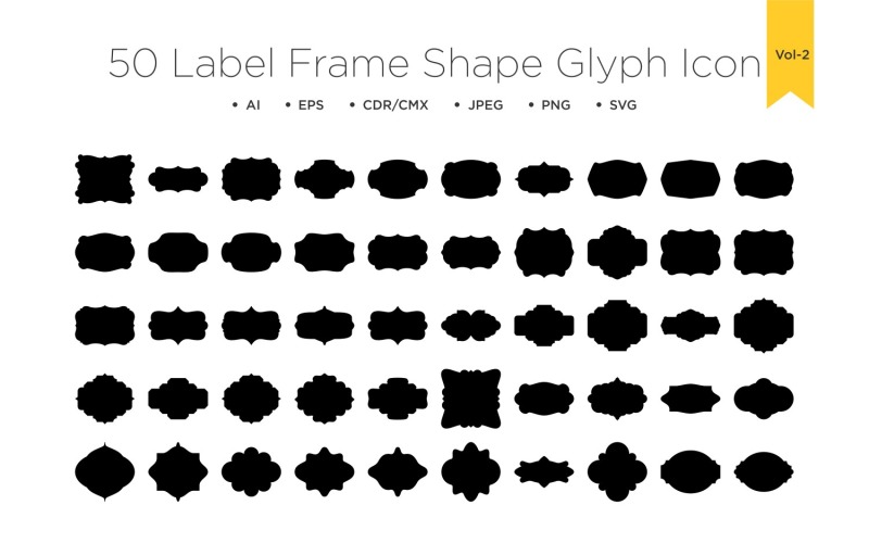 Label Frame Shape 50 Set Vol 02 Illustration