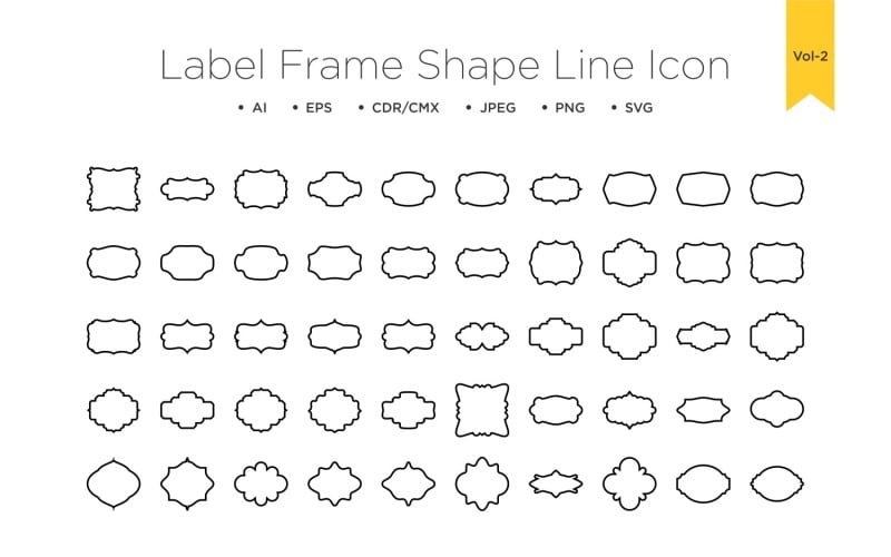 Label Frame Shape - Line - 50 Vol 2 Illustration