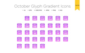October Glyph Gradient Icon