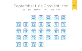 September Line Gradient Icon