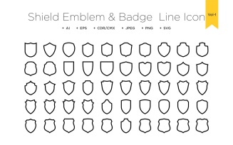 Shield Emblem & Badge Logos - Line -50 _Vol 1
