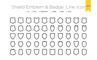 Shield Emblem & Badge Logos - Line -50 _Vol 2