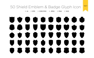 Shield Emblem And Badge Logos 50_Set Vol 1