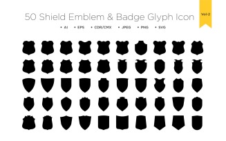Shield Emblem And Badge Logos 50_Set Vol 2