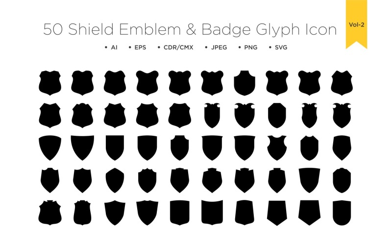 Shield Emblem And Badge Logos 50_Set Vol 2 Illustration