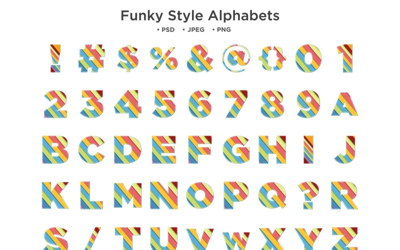 Funky Style Alphabet, Abc Typography Illustration