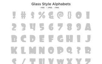 Glass Style Alphabet, Abc Typography