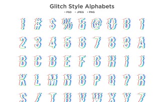Glitch Style Alphabet, Abc Typography