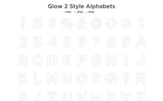 Glow 2 Style Alphabet, Abc Typography