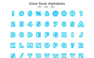 Glow Style Alphabet, Abc Typography