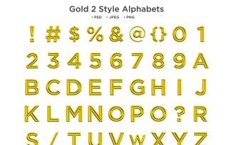 Gold 2 Style Alphabet, Abc Typography