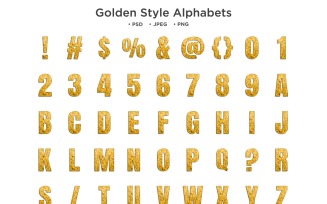 Golden Style Alphabet, Abc Typography