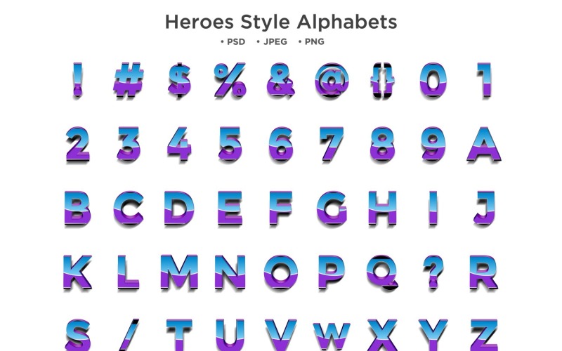 Heroes Style Alphabet, Abc Typography Illustration