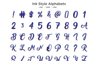 Ink Style Alphabet, Abc Typography