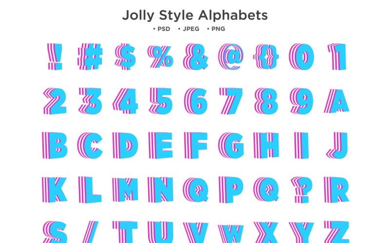 Jolly Style Alphabet, Abc Typography Illustration