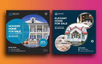 Modern Real estate Instagram post banner template