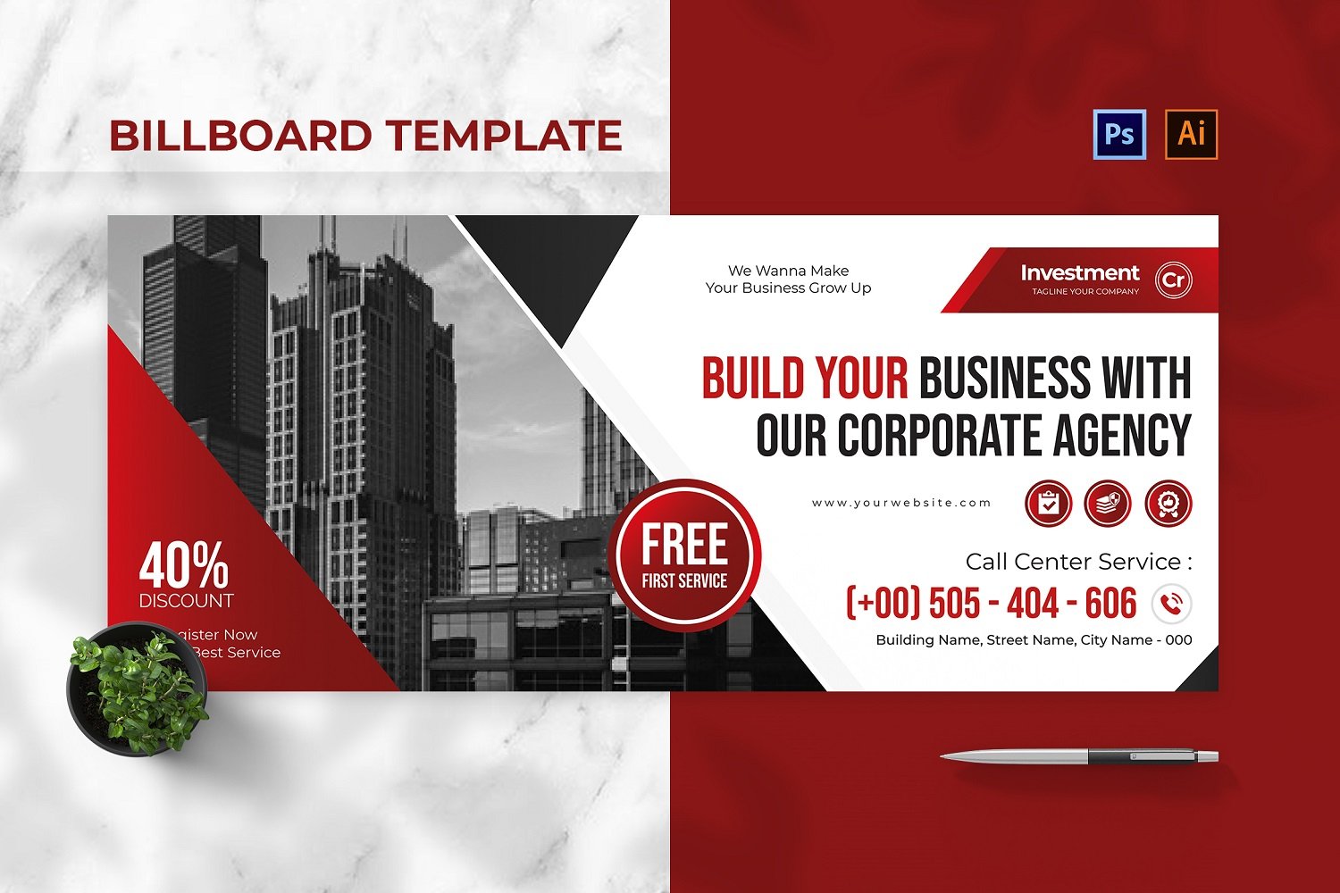 Template #190785 Outdoor Billboard Webdesign Template - Logo template Preview