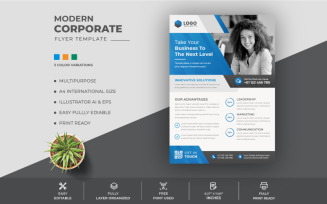 Corporate Blue Color Scheme Business Flyer Design Template