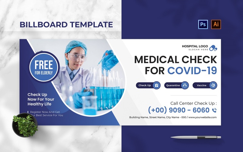 Covid-19 Vaccine Billboard Landscape Corporate Identity