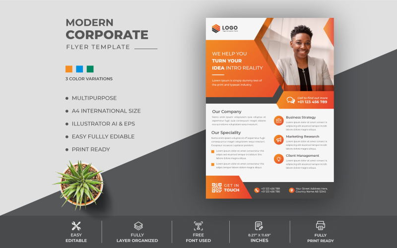 Creative Modern Corporate Business Flyer, Leaflet Design Corporate Identity