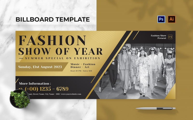 Fashion Show Billboard Landscape Corporate Identity