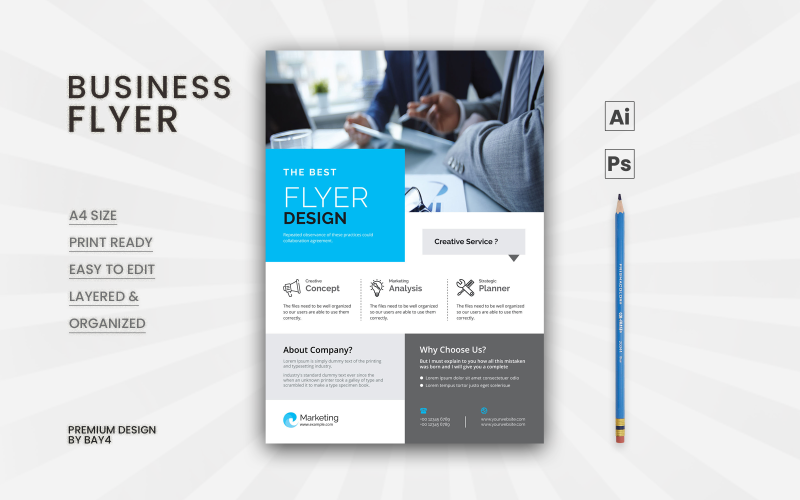 Flat Creative Business Flyer Minimal Design Corporate Identity