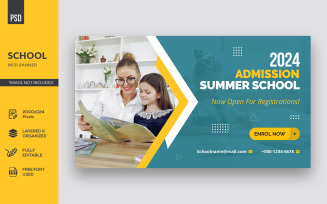 School Admission Summer Web Banner Corporate Identity Template